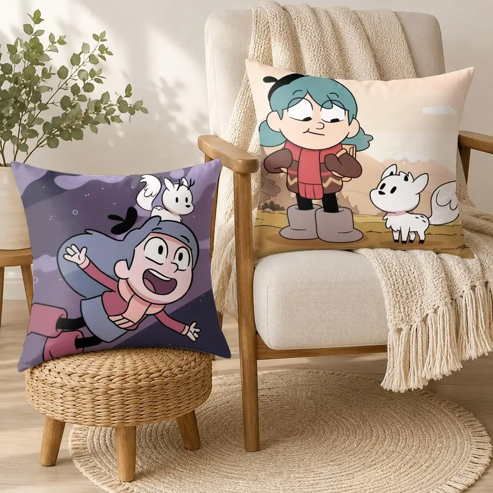 Cute Cartoon H-Hilda Cushion Cover Square Decorative Throw Pillow 40x40cm For Sofa Bedroom Living Room Home Decor