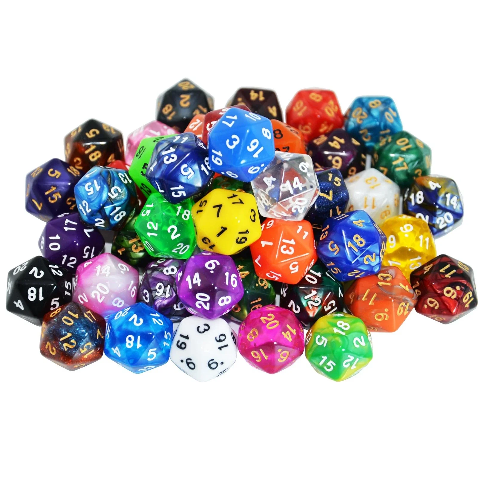 10PCS Acrylic D20 Polyhedral Dice Math Teaching Supplies Learning Resources Toys Party Favors for Kids Boys Girls