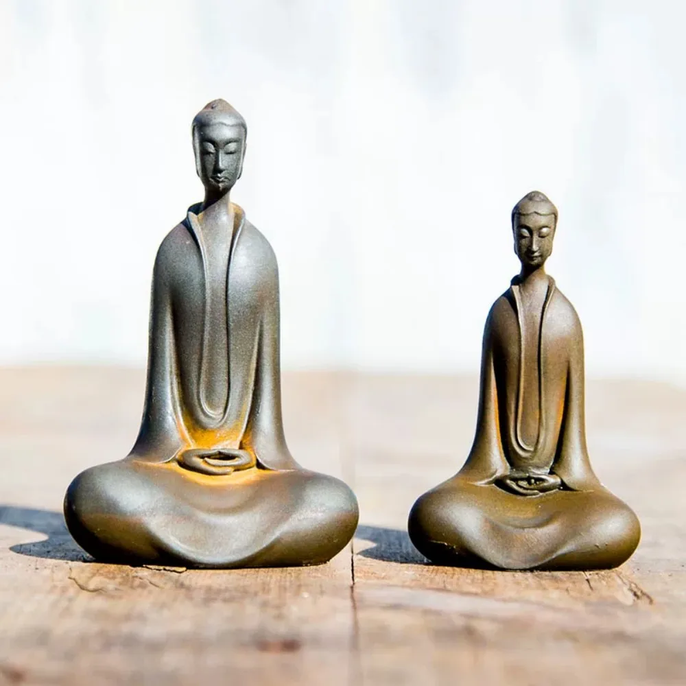 Northern Wei Buddha Shakyamuni Statue Handmade Cast Iron Zen Desk Decor for Home