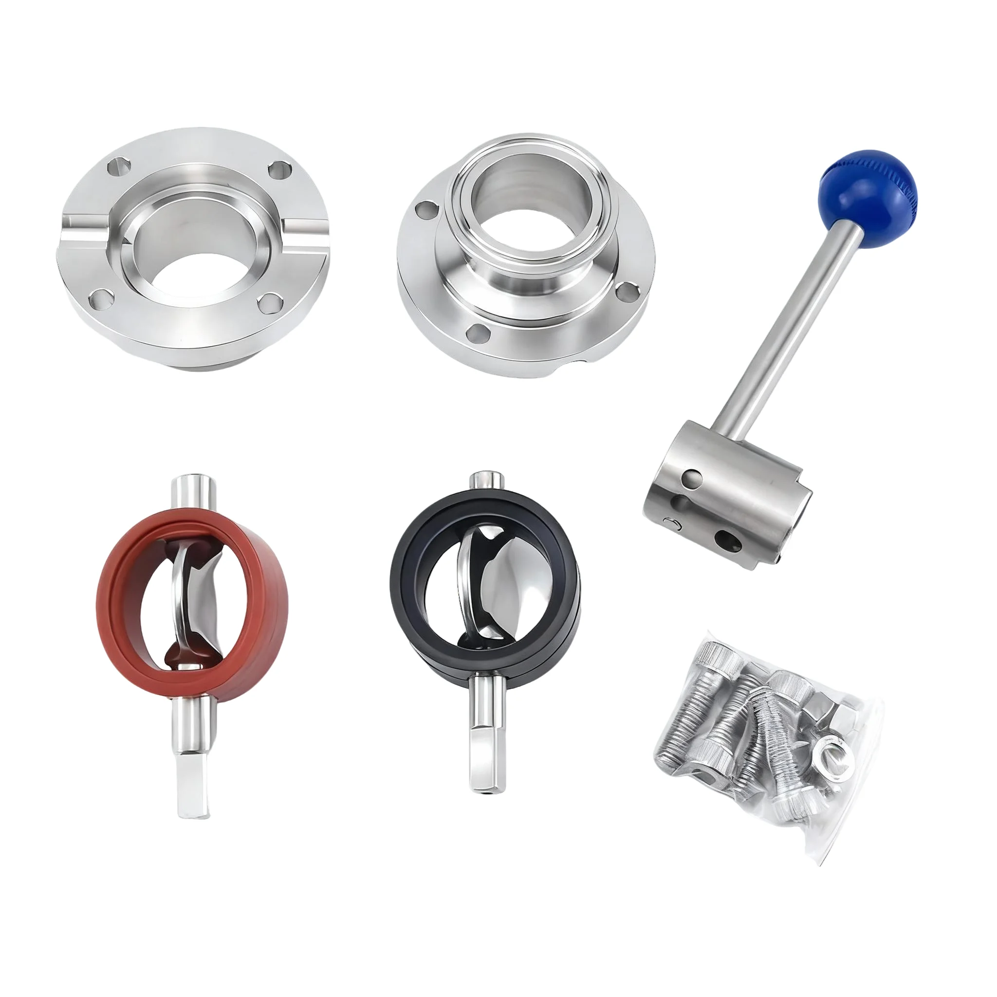 

Food Grade Sanitary Stainless Steel Clover Clip Valve SS304 316 Material 1 to 6 Inch Size Range Manual Butterfly Valve
