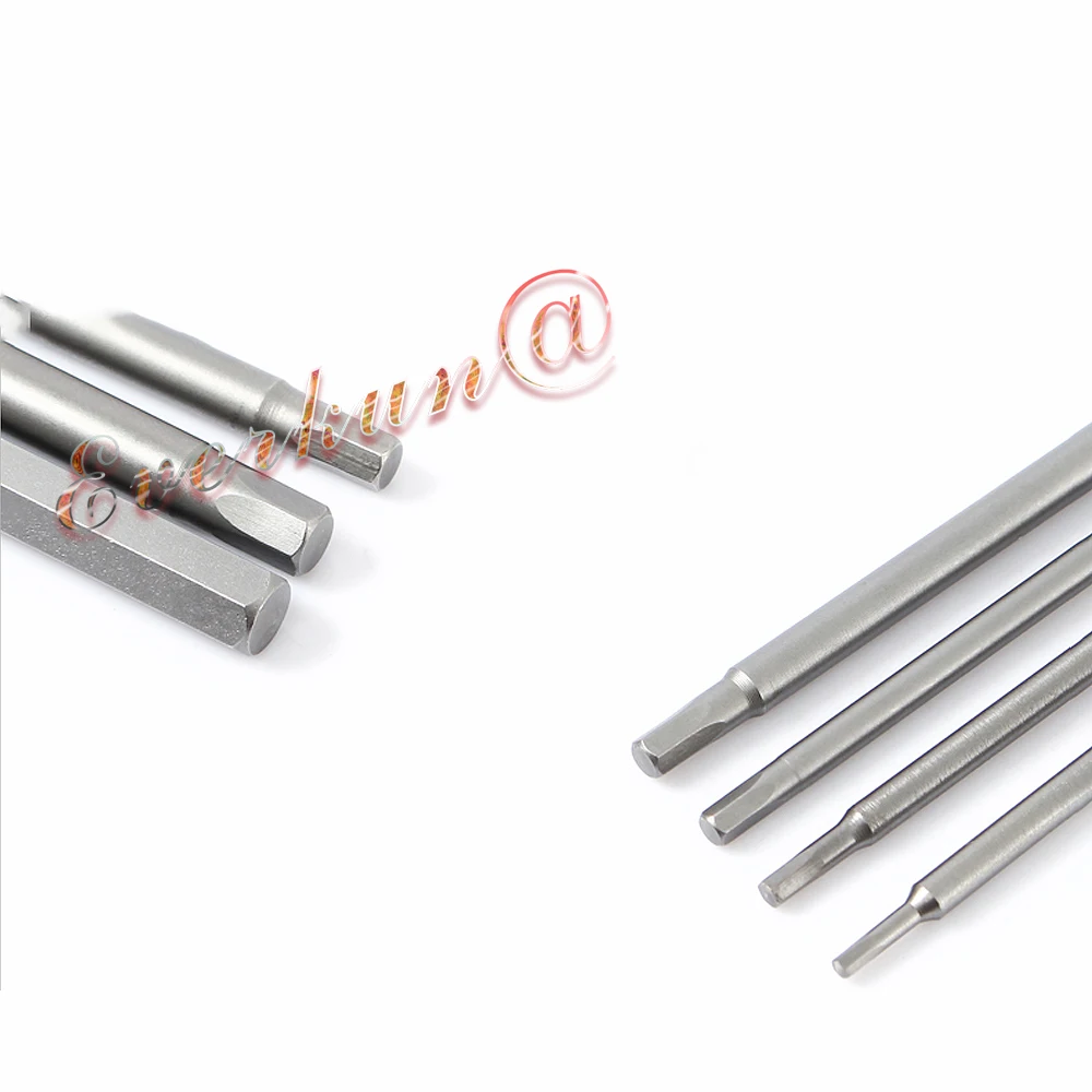 1/2/5/10p x Electric Screwdriver Bits Set Magnetic 802 Hex Driver H1.5 - H6 Round 6mm Shank 60/100mm Length S2 Steel Power Tool