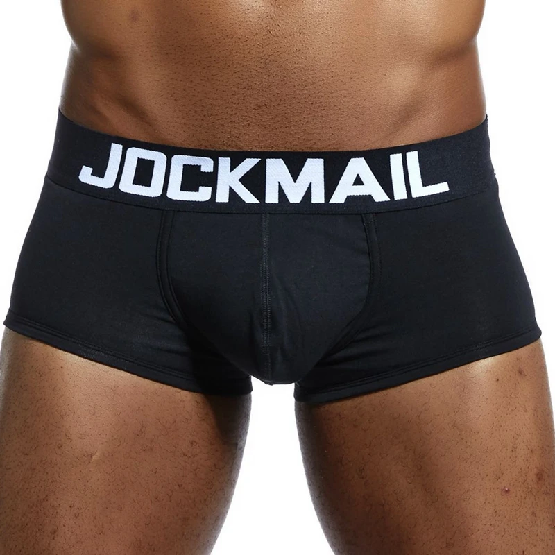 Jockmail New Sexy Underwear Men Boxer Brand Hot Men Underwear Breathable Low Waist Cotton Mens Penis Boxers Calzoncillo Hombre