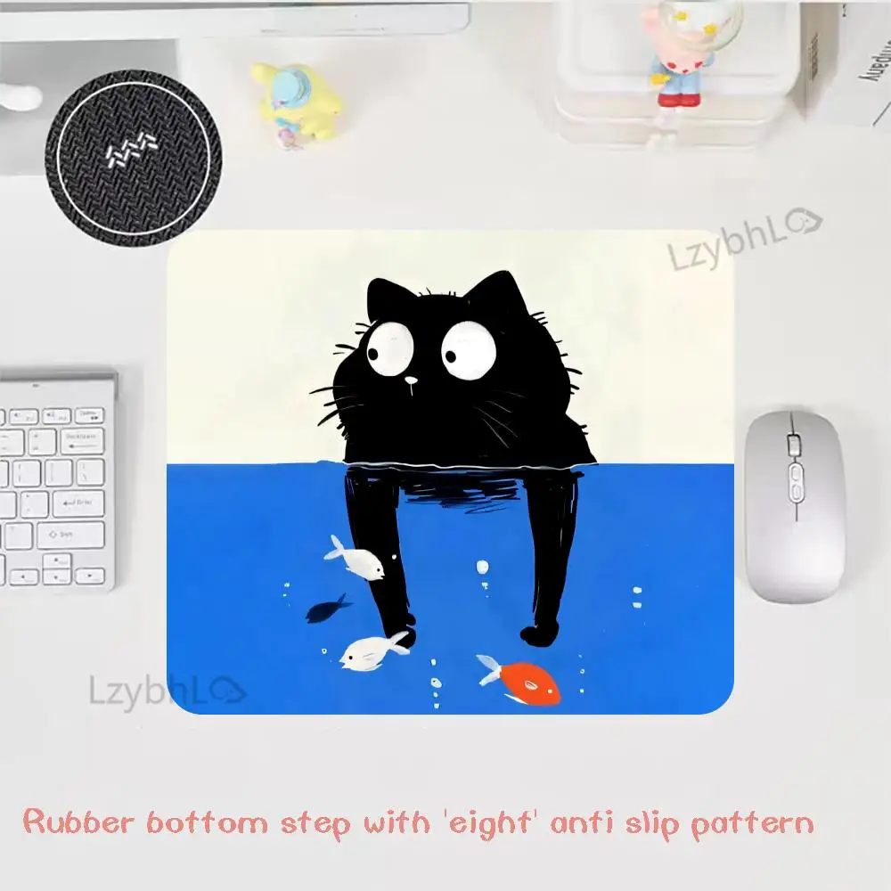 Cartoon Cute Cat Mouse Pad Office Gaming DeskMat Small Laptop Game Mousepad Square Keyboard Pads Rubber Anti-slip Mice Desk Mat