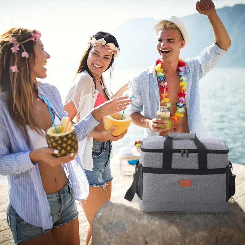 32L Insulated Bag Waterproof Oxford Fabric Cooler Bag Thickened Car Thermal Bag For Camping BBQ Family Outdoor Activities