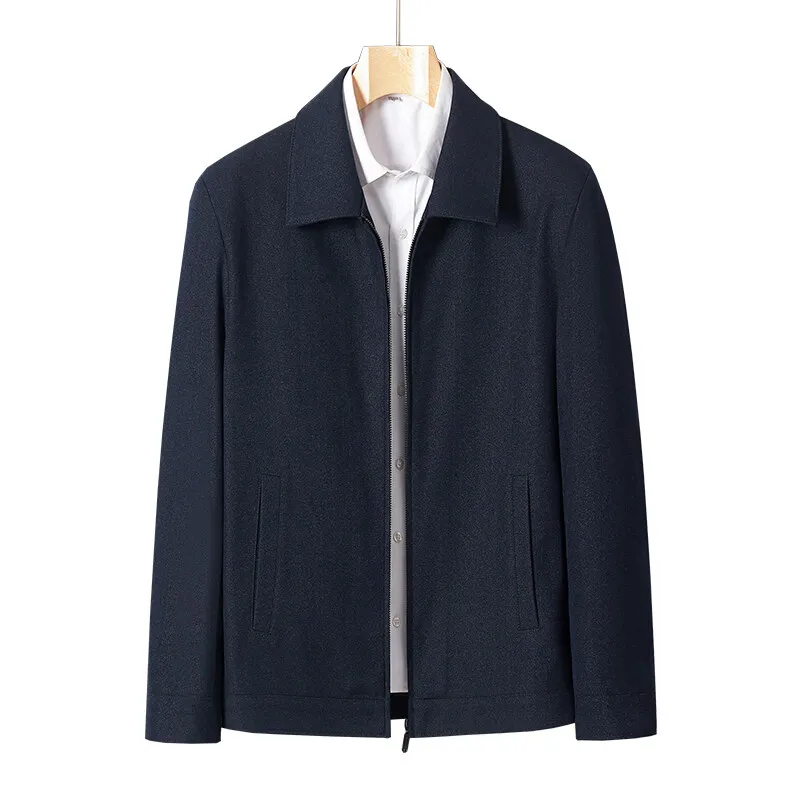 2025 new men's coat dad fashion handsome suit lapel old cadre leadership jacket middle-aged and elderly jacket