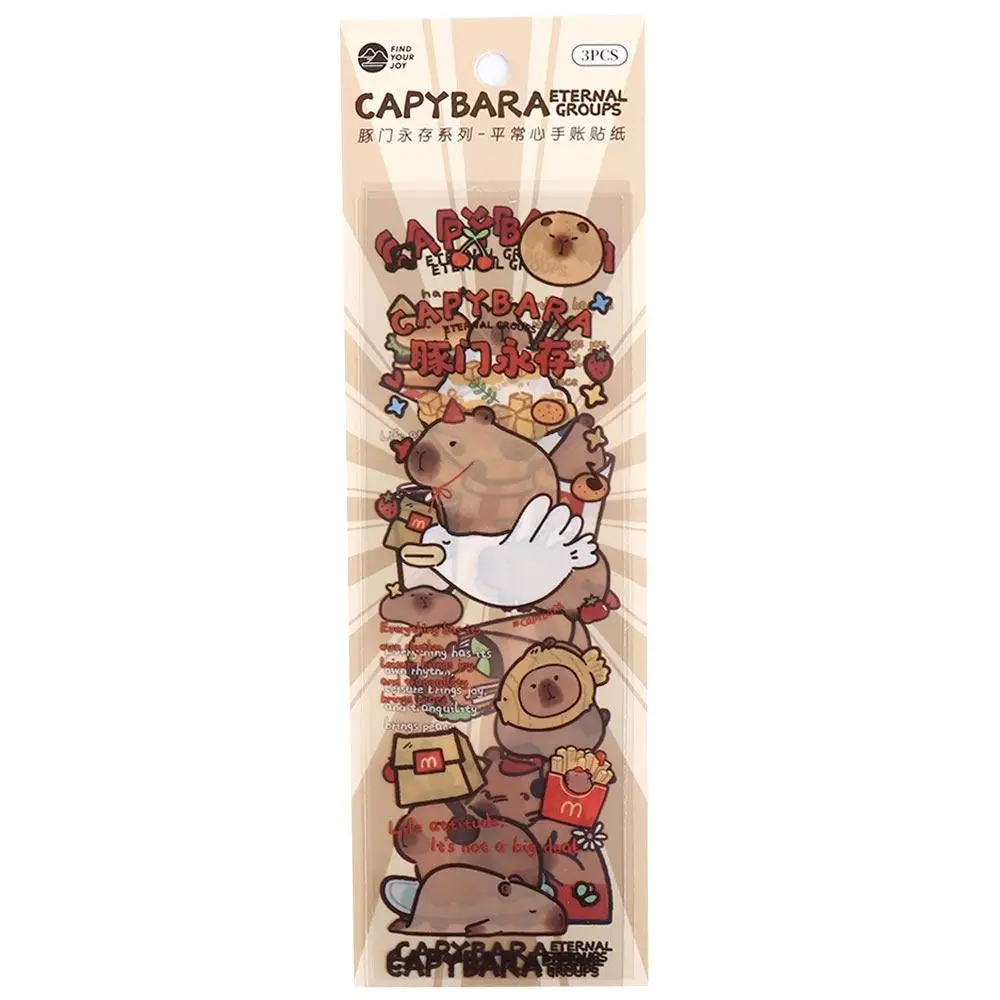 Animals Capybara Capybara Guka Stickers Waterproof DIY Sticker Capybara Stickers Toy DIY Brown Animals Stickers Phone Decor