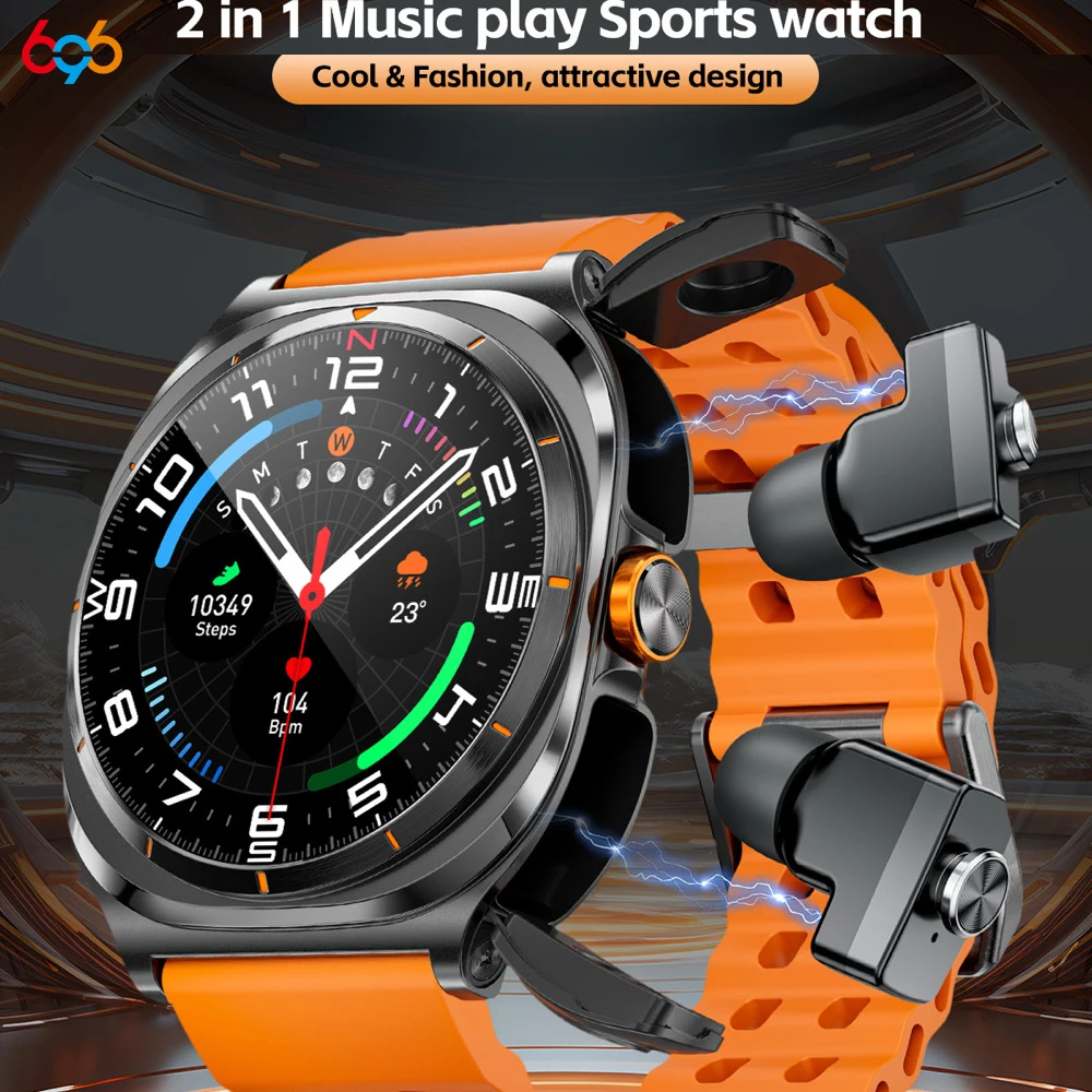 

2025 Watches TWS Wireless Earphones 2 in 1 Smart Watch Blue Tooth Call Sport Fitness Outdoor Run Health Smartwatch Men Women