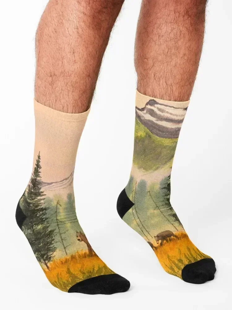 Bears On The Move - Hey Wait For Me! Socks christmas gifts Run aesthetic Running Men's Socks Women's