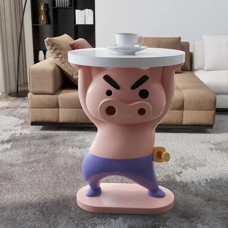 Large Pig Figurines Resin Art Sculptures Creative Modern Ornaments Landing Living Room Decorations with Storage Tray Design