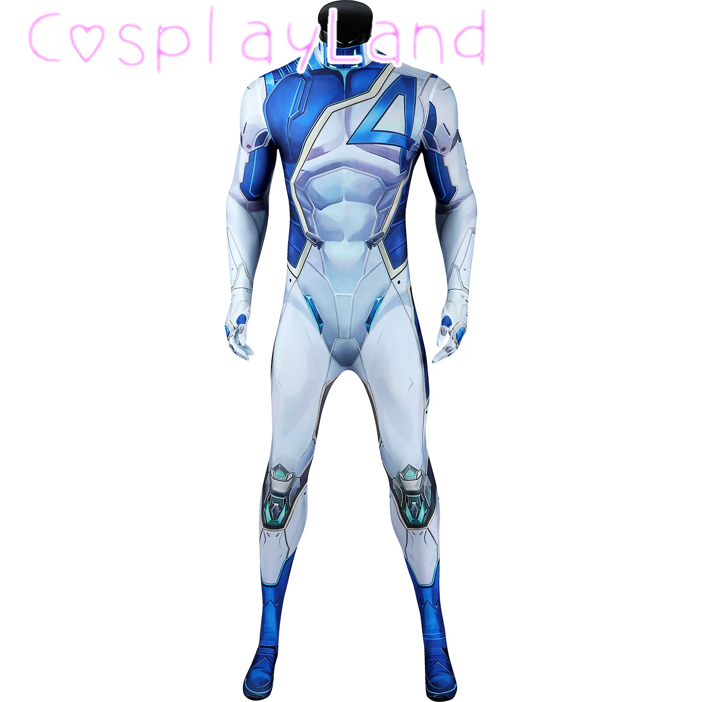 Game Rivals Mr. Fantastic Reed Richards Cosplay Costume Zentai Suit Elastic 3D Printed Fantastic 4 Jumpsuit Halloween Comic Con