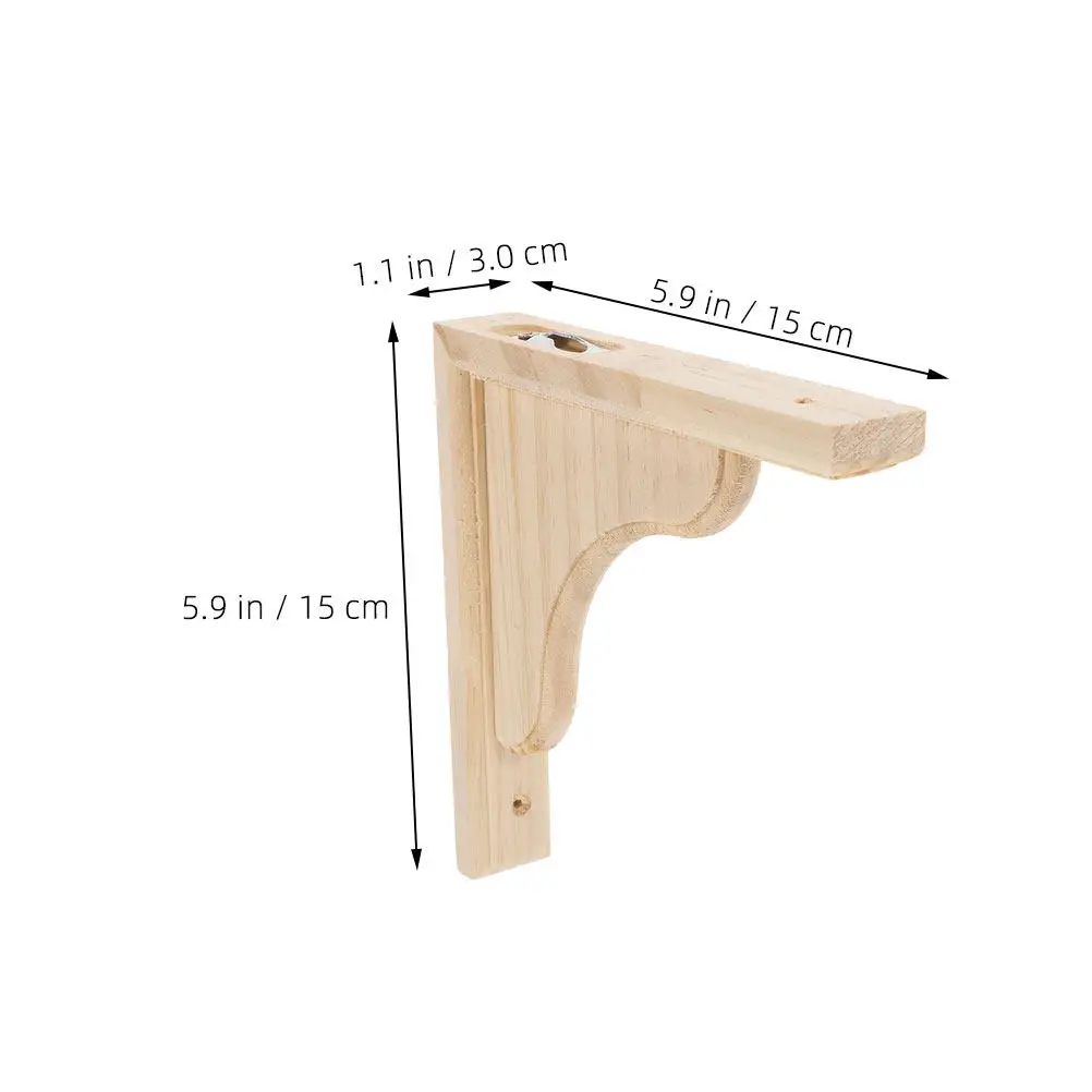 Wood Triangular Shelf Bracket Strong Natural Wood Support for Kitchen Book Shelves Countertop Floating Wall Mount