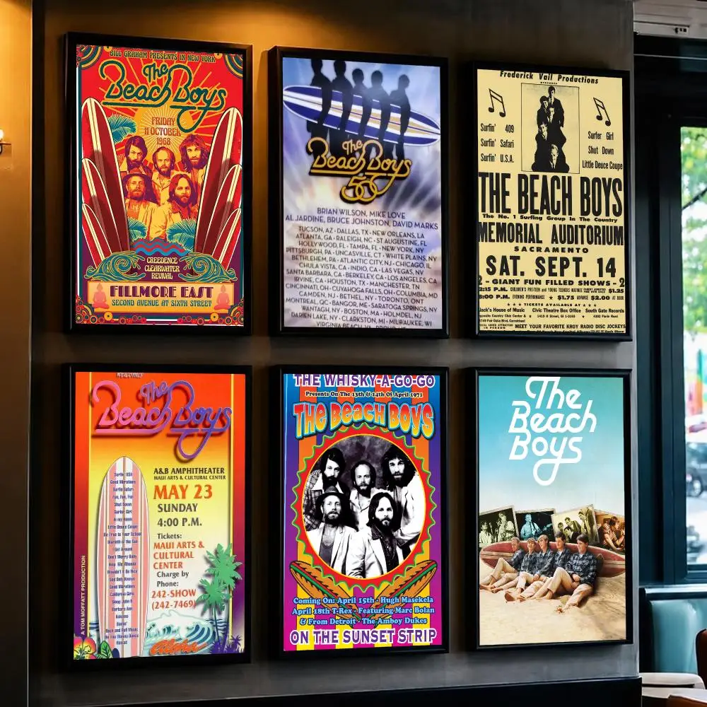 band T-The Beach Boys-S Poster Removable Wall Sticker for Home Cafe Bar Office Interior Decor