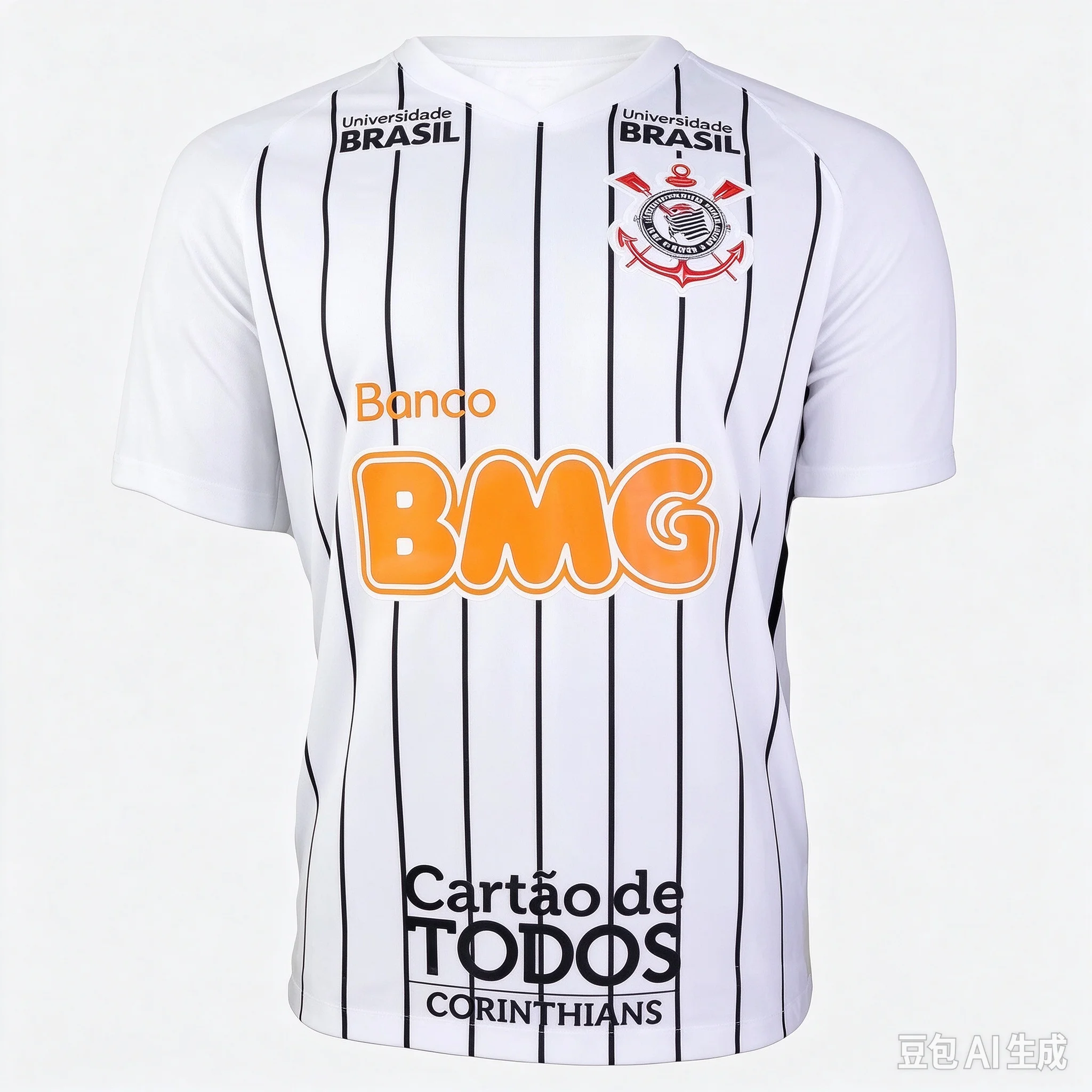 Classic Tim Style Football Fan Family 3D Printed Short, Sleeved Shirt for Corinthians Fans in Brazil Sports Short Sleeved top
