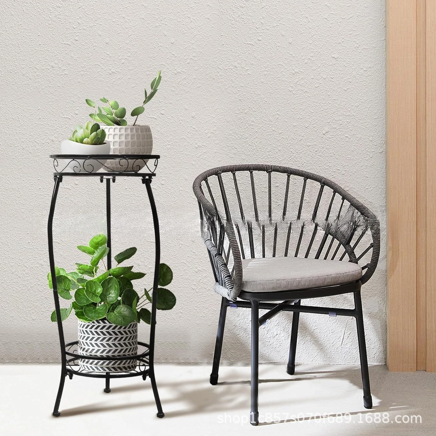 Wrought Iron Flower Stand Creative Metal Flower Pot Stand Creative Plant Display Stand Indoor and Outdoor Support Frame