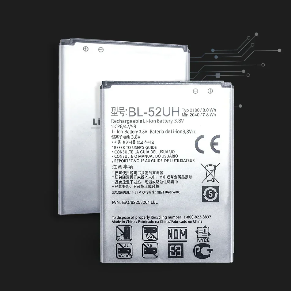 2040mAh BL-52UH Battery For LG Spirit H422 D280N D285 D320 D325 DUAL SIM H443 Escape 2 VS876 L65 L70 MS323 + Tracking Number