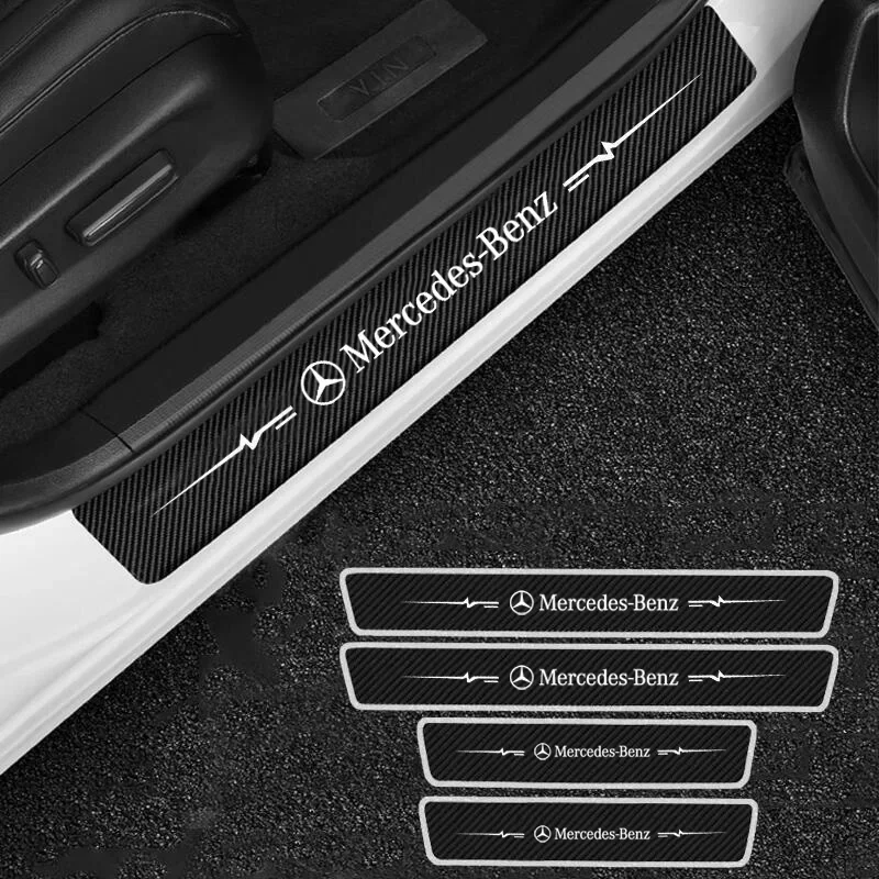 Car Door Sill Sticker Front Rear Accessories for Mercedes Benz W203 W204 W205 W209 W210 W211 W212 W176 W166 W163 W221 CLA SLK