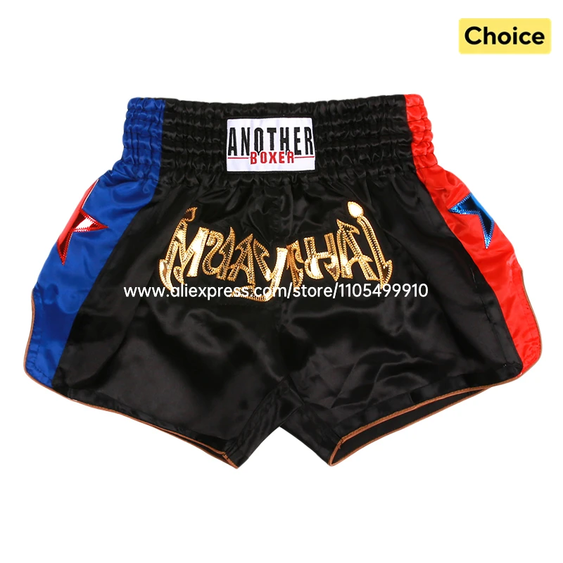 Professional Muay Thai Training Shorts Breathable Satin Kickboxing Fight Workout Pants Martial Arts Sparring Competition Trunks