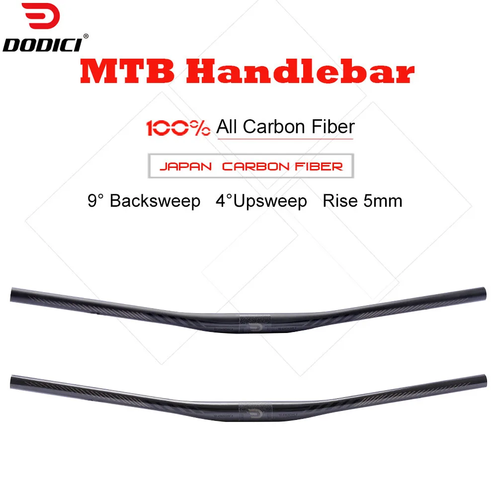 DODICI 9 Degree MTB Handlebar Carbon Fiber Bicycle Handlebar 31.8*720/740/760mm Matte Mountain Bike XC Bike Accessories