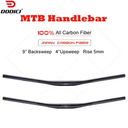 DODICI 9 Degree MTB Handlebar Carbon Fiber Bicycle Handlebar 31.8*720/740/760mm Matte Mountain Bike XC Bike Accessories