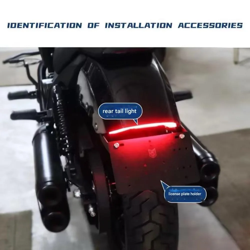 For Benda Dark Flag 500 Modified License Plate Bracket LED Tail Light Turn Signal Integrated Lamp