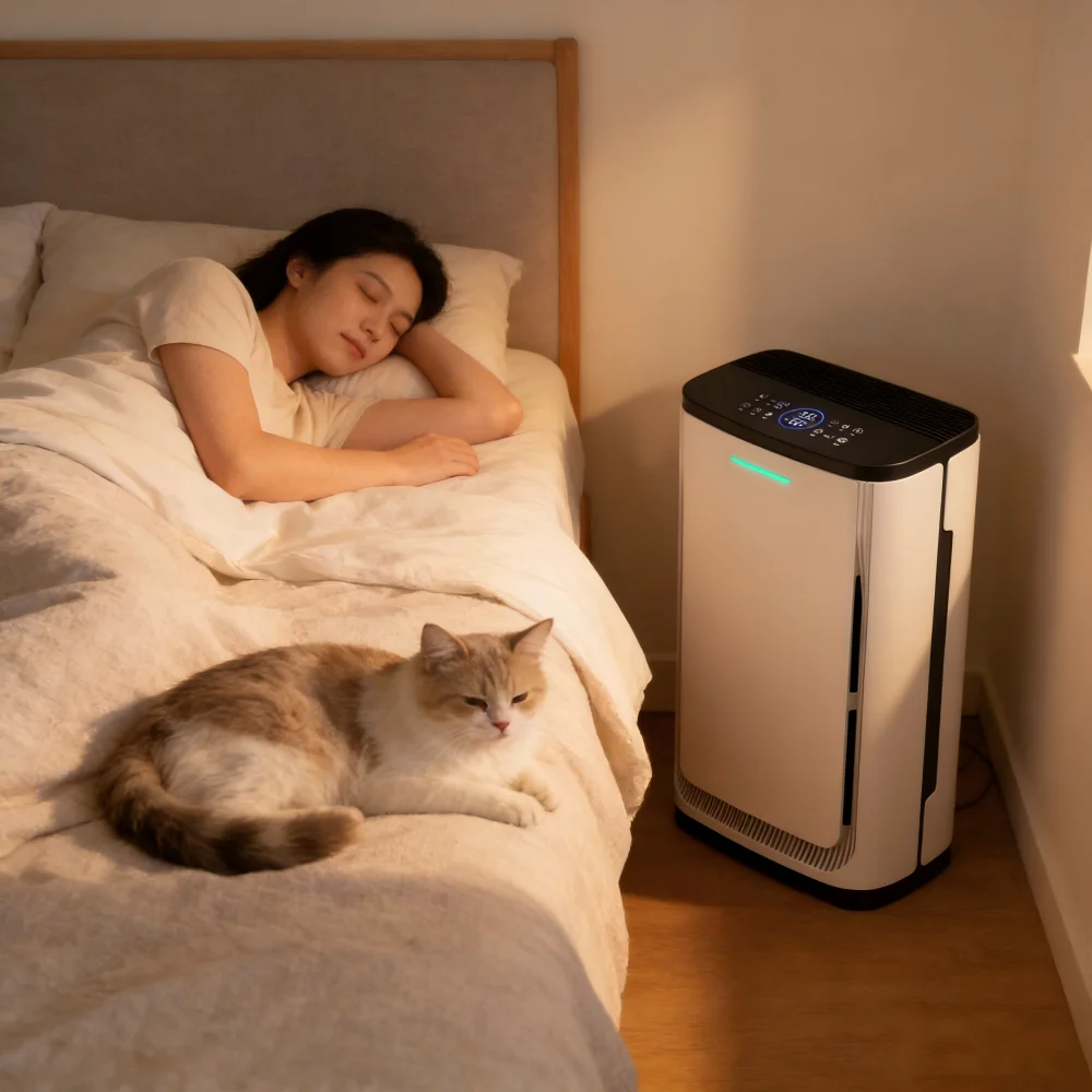 New Design Eco-Friendly Antibacterial Pet Air Purifier for Home High-Efficiency Filtration Animal Hair Scent Removal Smart Smoke