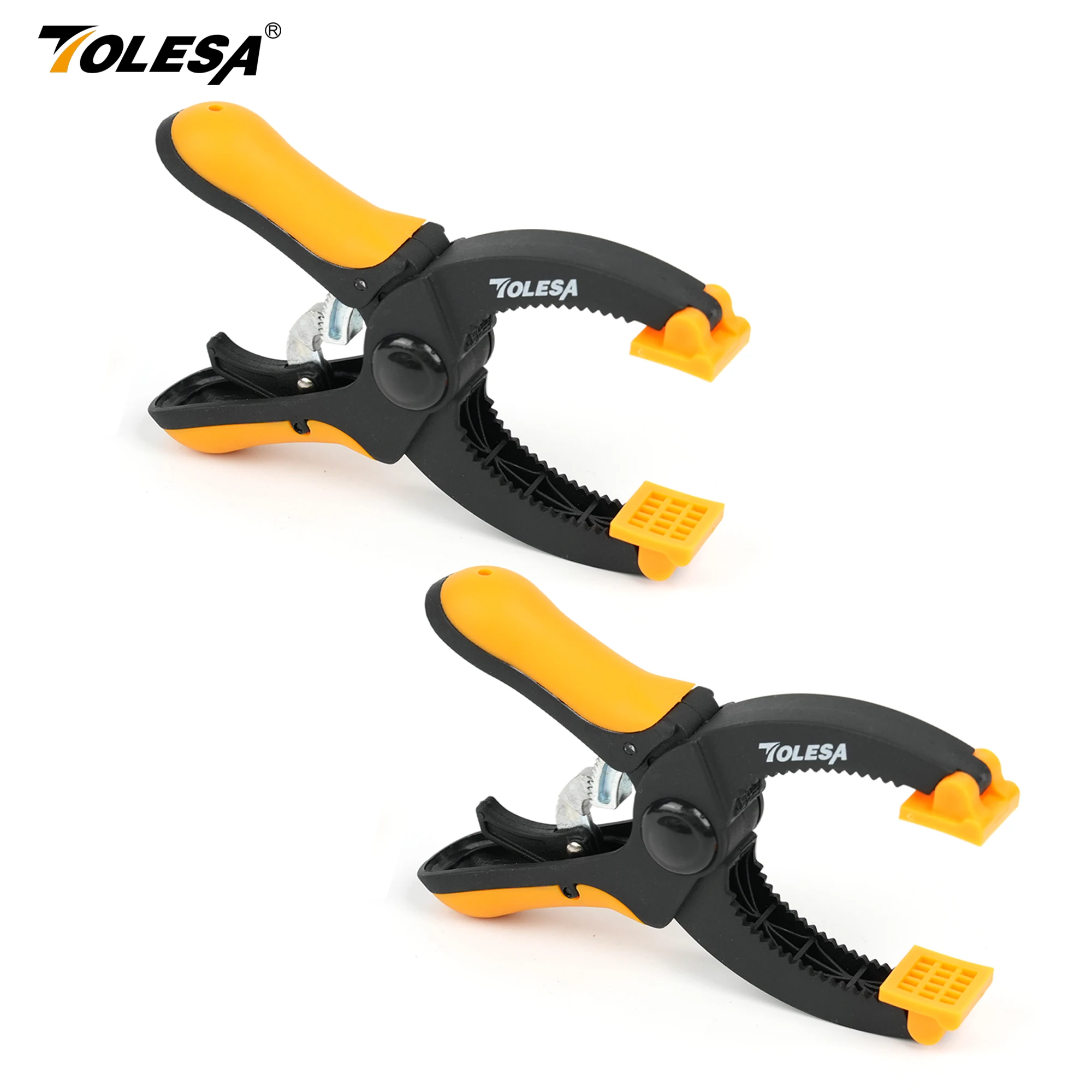 

TOLESA 5-Inch Ratcheting Hand Clamps Set 2PCS, 1.55-Inch Jaw Opening with Powerful Clamping Force for Gluing Securing