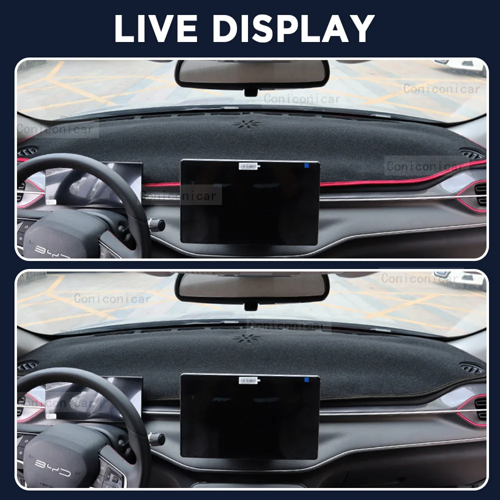 For BYD KING DM-i 2023 2024 Car Dashboard Cover Pad Sun Shade Avoid Light Mat Polyester Fiber Anti-UV Carpet Accessories