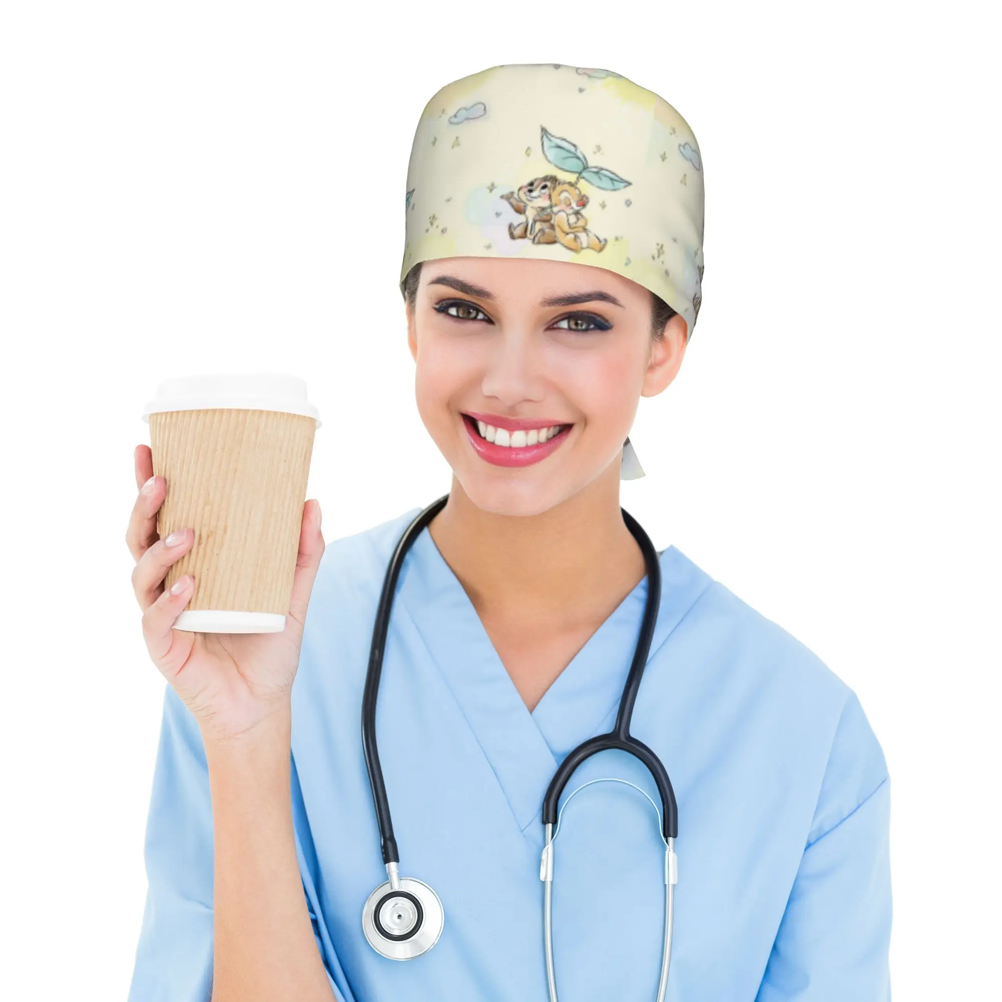 Custom Chip Anime D-Dales Working Cap Surgical Hats Men Women  Operating Room Cap Operator Hats Lab Works Hat