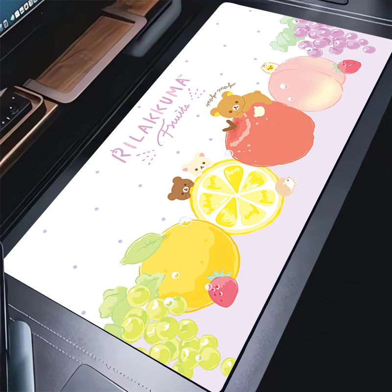 Alfombrilla de ratón para ordenador portátil, alfombrilla de ratón Kawaii de dibujos animados Korilakkuma para PC de oficina, alfombrilla para teclado de Chica de Anime Rilakkuma, alfombrilla para ratón de escritorio HD para juegos