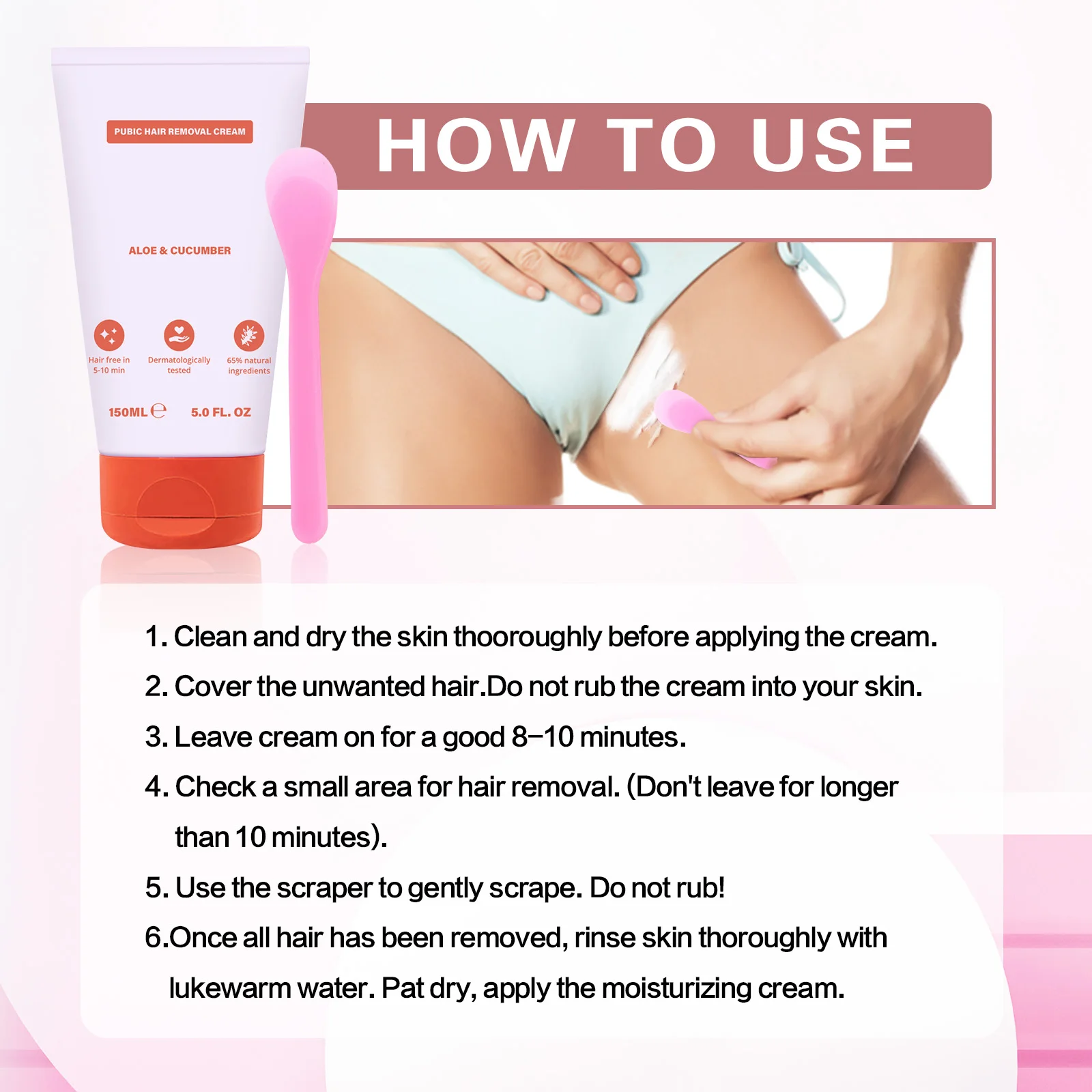150 ml professionelles Haarentfernungscreme-Set mit Schaber, beruhigendem und schnellem Haarentferner