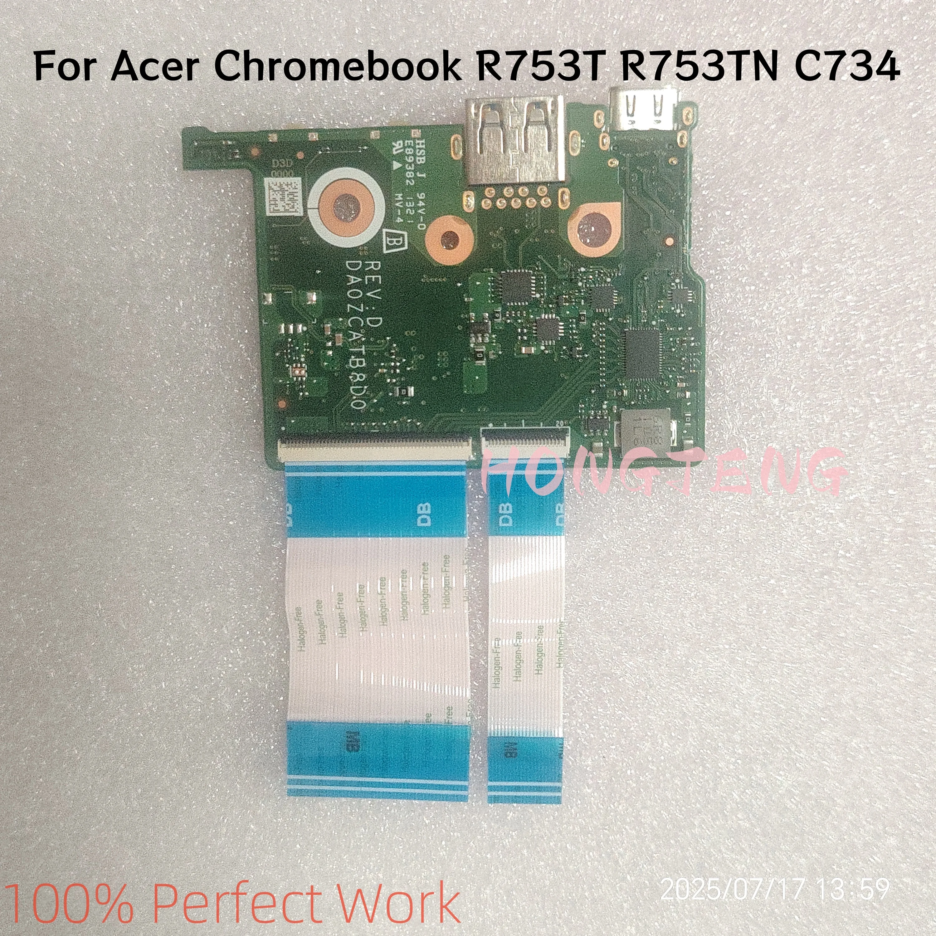 Original DA0ZCATB8D0 For Acer Chromebook R753T R753TN C734 USB-C USB Board w/ Cables Tested Fast Shipping