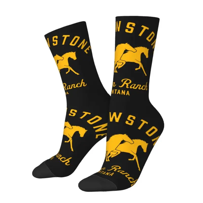 Dutton Ranch Yellowstone Dress Socks for Men Women Warm Fashion Novelty Crew Socks