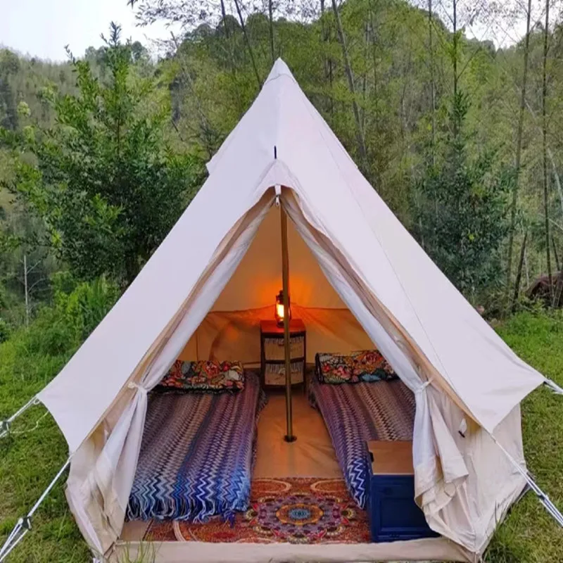 

Glamping Tents Waterproof Luxury Hotel Canvas Pvc Bell Tent 4 5 10 6 8 Meters Highest Quality Bell Tent Cover