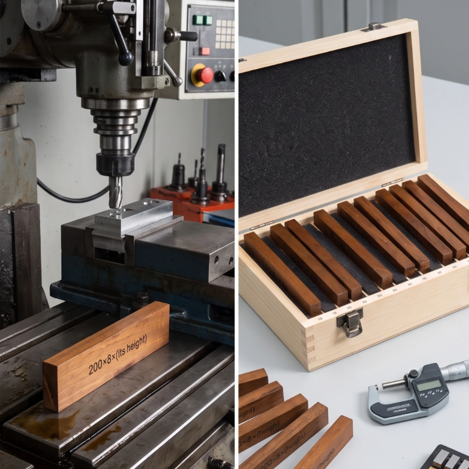 28 Pieces Parallel Set with Wooden Case Ground Machined Parallels Tooling for Machinists, Vise Setup, Milling
