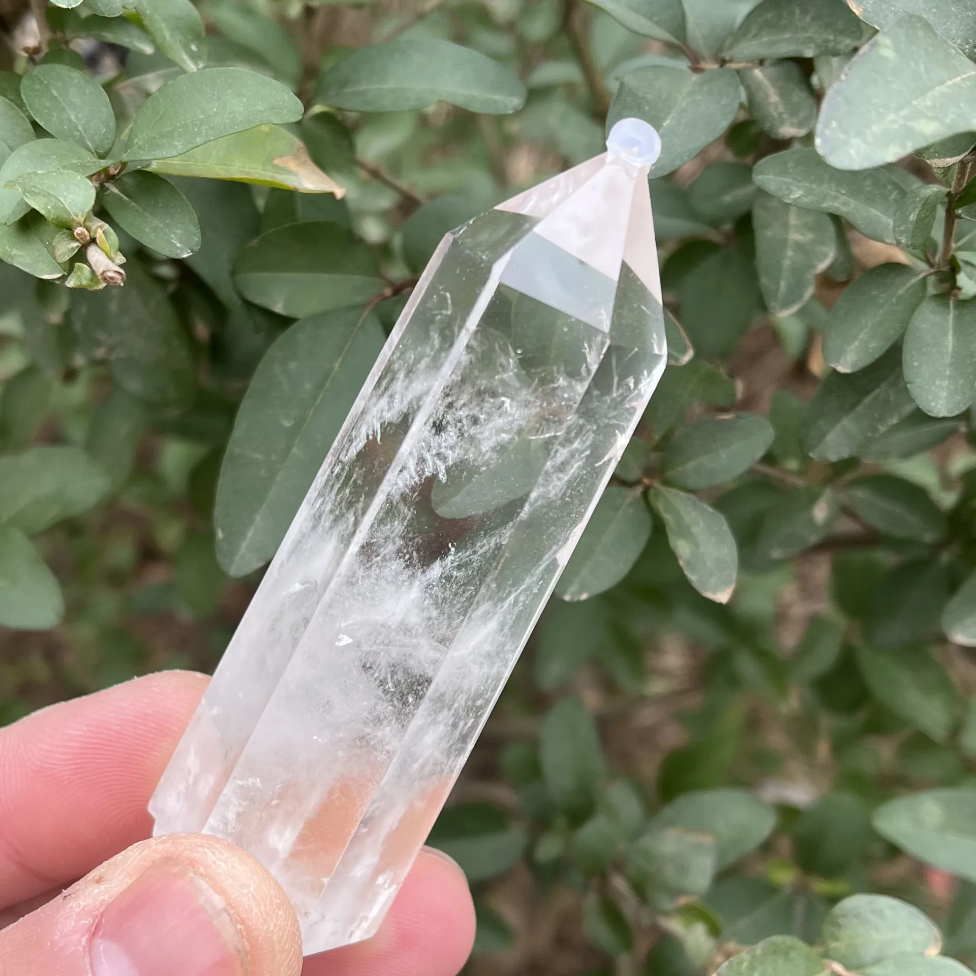 

Transparent Quartz Column 1 Piece Natural Transparent White Crystal Point Healing Stone Hexagonal Obelisk Wand Stone Room Decor