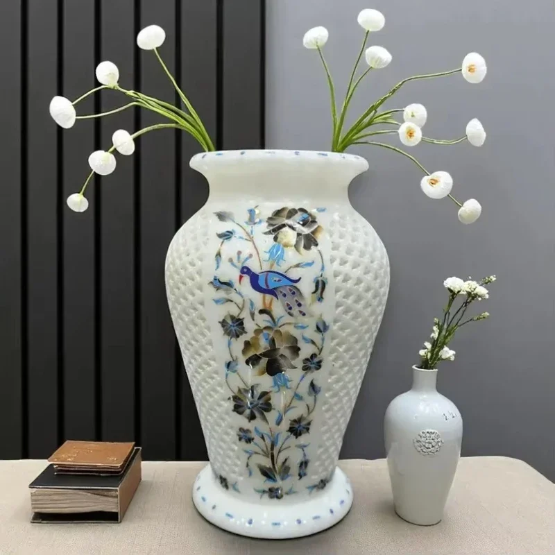 Stylish handmade marble vase is the perfect decoration for living room wedding function and modern home interior