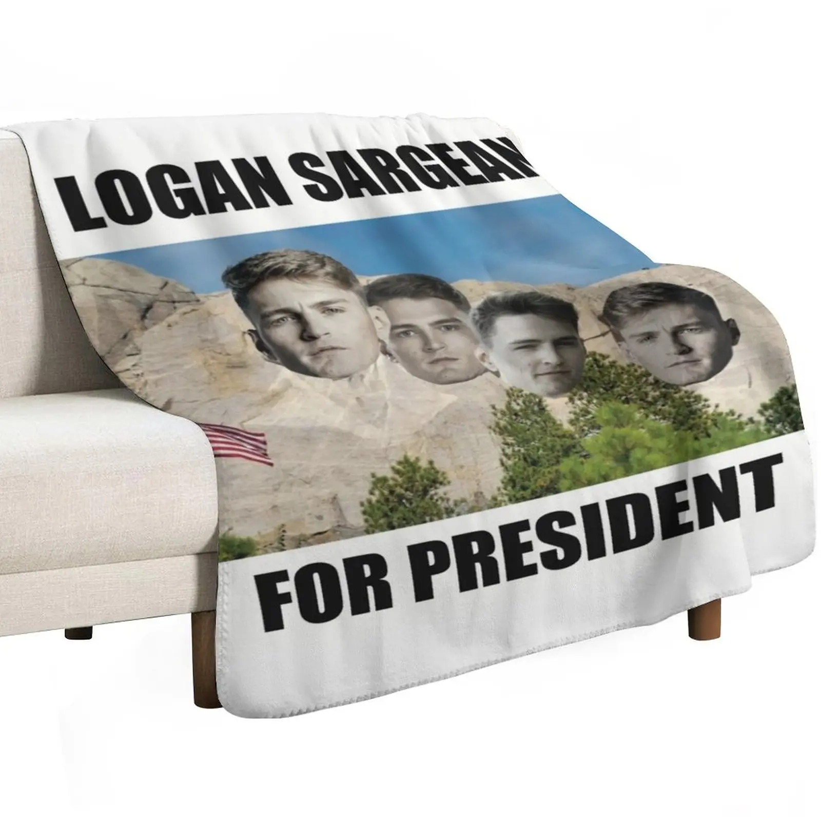 F1 Driver Logan Sargeant for President - On Mount Rushmore Throw Blanket Softest Bed covers Decorative Sofa Blankets
