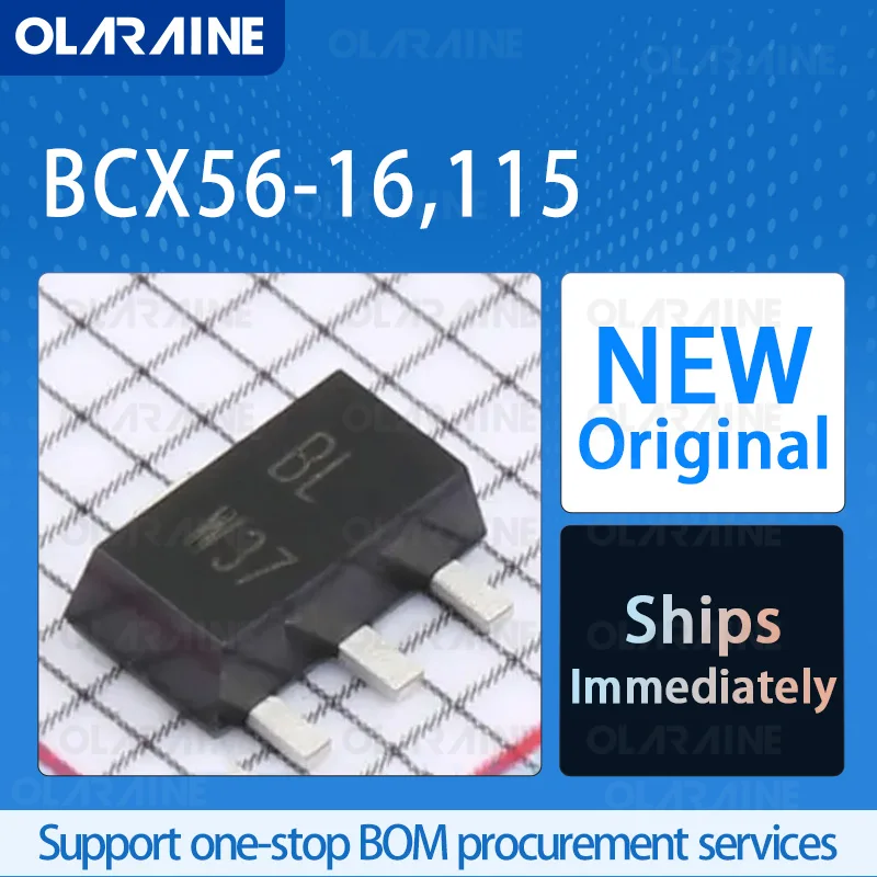 10/50/100Pcs BCX56-16,115 SOT-89-3 original ic chip Bipolar Junction Transistors (BJT) RoHS Current 1 A Voltage 80 V