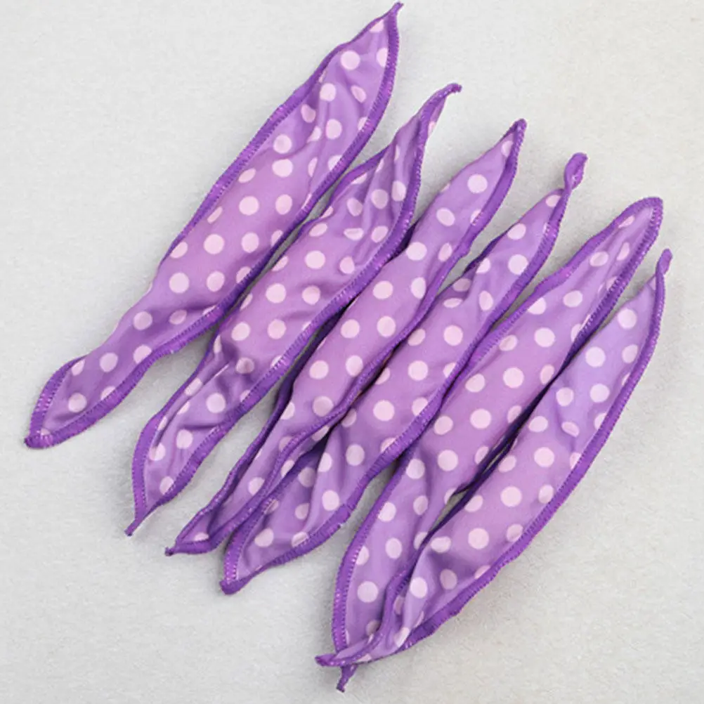 6Pcs Soft Sponge Hair Curlers for Salon Quality Wavy Curls At Home Natural Bounce Styling Tool Hair Curler Sponge Women Purple
