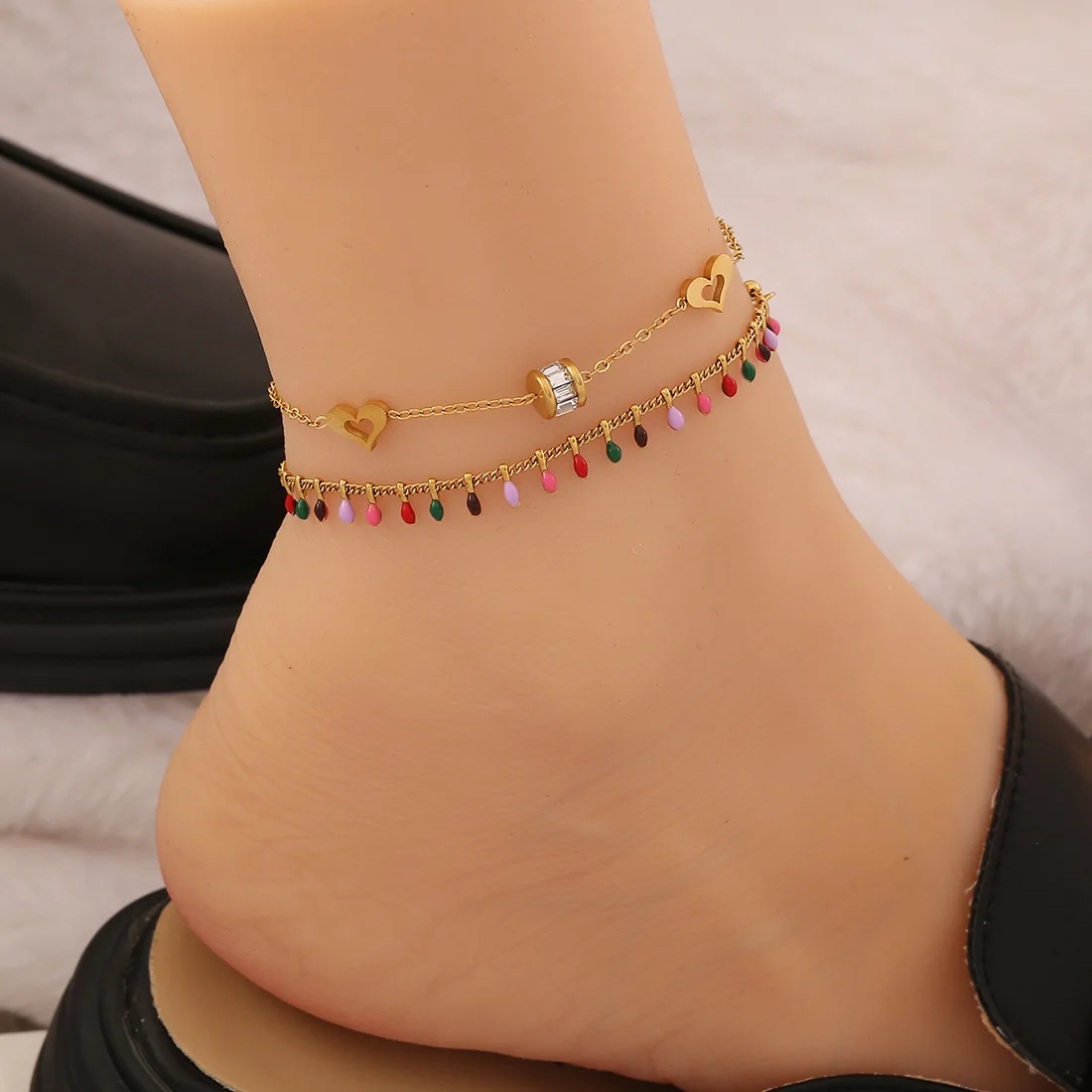 Pedina Bohemian style oil drop ankle chain series For Women New Trend Simple  Jewelry Gift