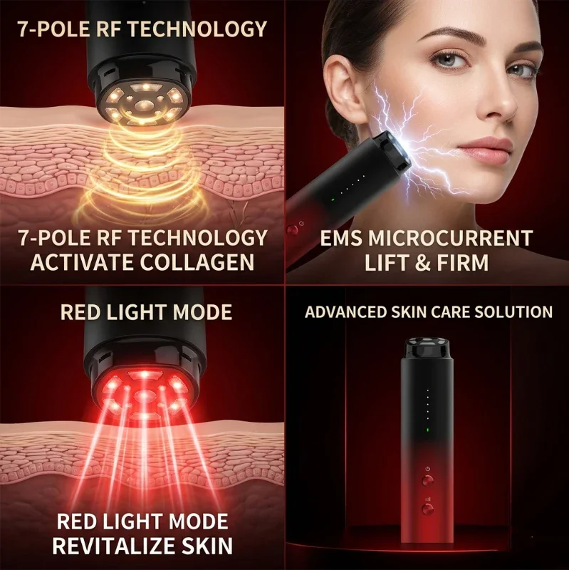 Multi-functional Intelligent Beauty Device Personal Facial Care 3Mhz Red Light Firming and Brightening Skin Beauty Instrument