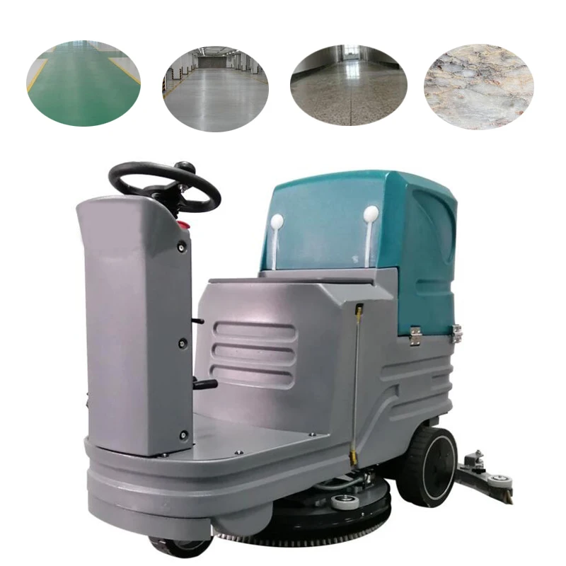 Tipo di auto a batteria Ride on Floor Scrubber Commercial Tennis Court Floor Road Sweeper Machine