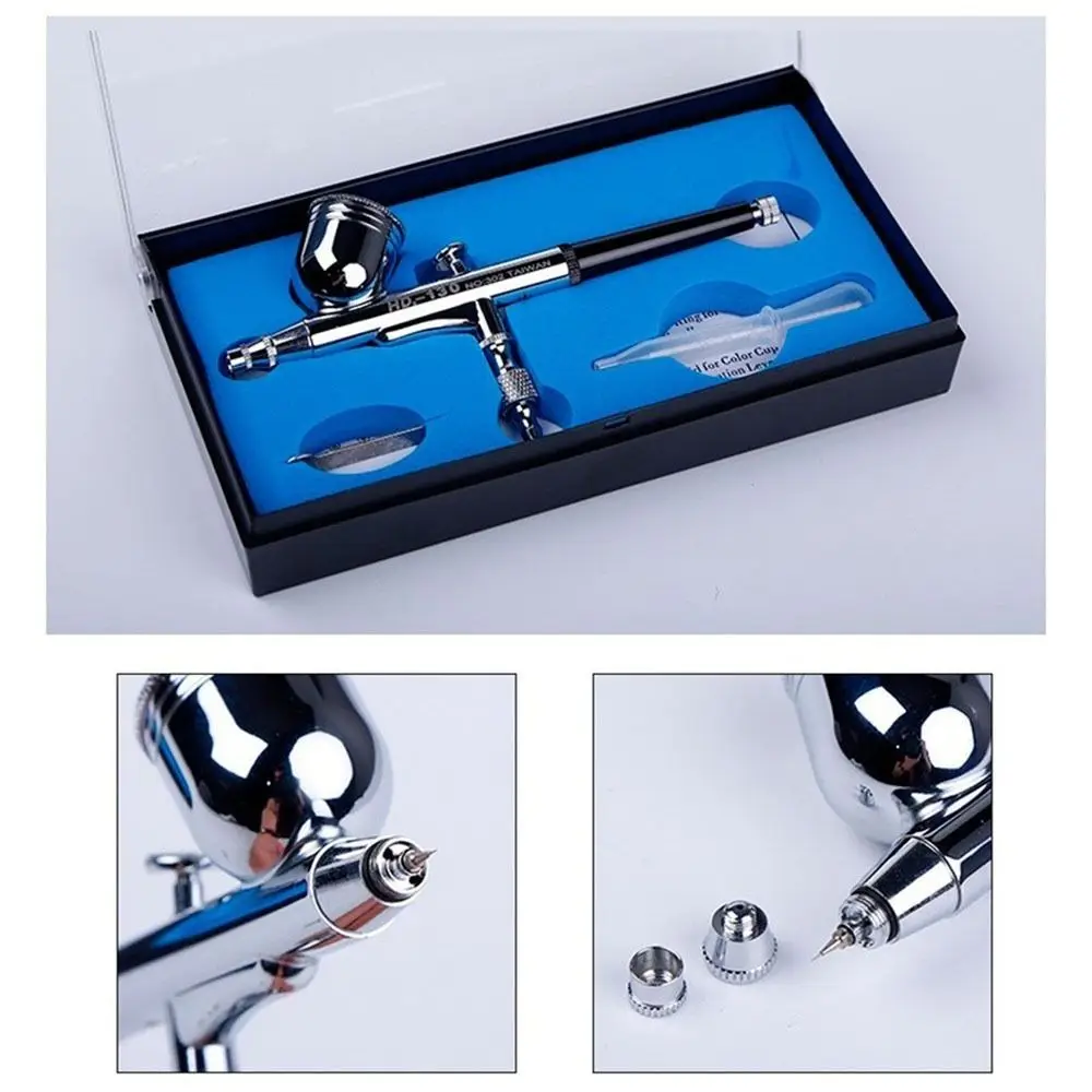 

New Airless Air Gravity Model Spraying Torch Dual Action 0.3mm Mini Airbrush HD-130 2 Strokes Feed Spray Torch Face Art Beauty
