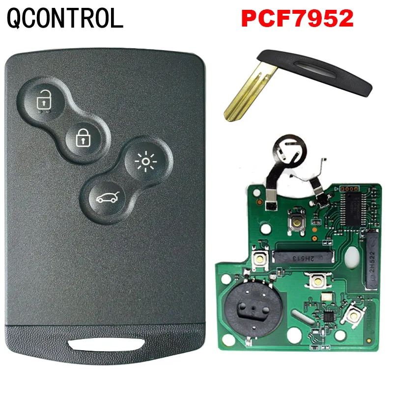 QCONTROL Keyless Go or Half Smart Remote Key 433Mhz PCF7953 PCF7952 PCF7941 4A for Renault Megane III Fluence Laguna III Scenic
