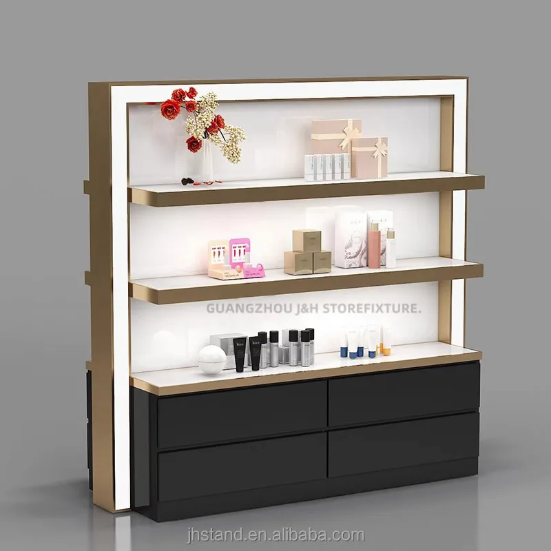 customized.Simple quality cosmetic store shelves retail custom makeup shop center storage shelf cosmetics