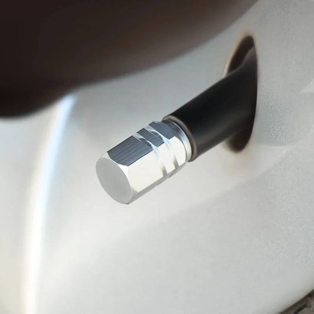 Car Wheel Tire Valve Stem Caps Covers Auto Motorcycle Bike Hexagon Valve Cap Parts 4Pcs Aluminum Alloy Car-Styling Accessories