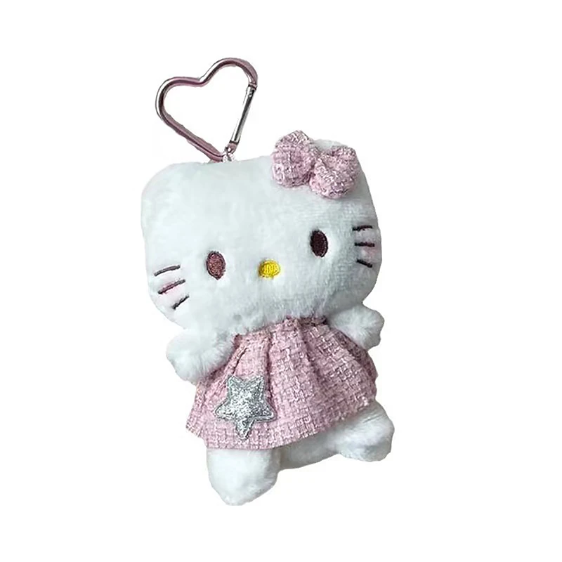 6Cm Anime Sanrio Figuur Sleutelhanger Hello Kitty Pluche Pop Kawaii Zachte Gevulde Pop Sleutelhanger Auto Rugzak Tas Sleutelhanger Cadeau