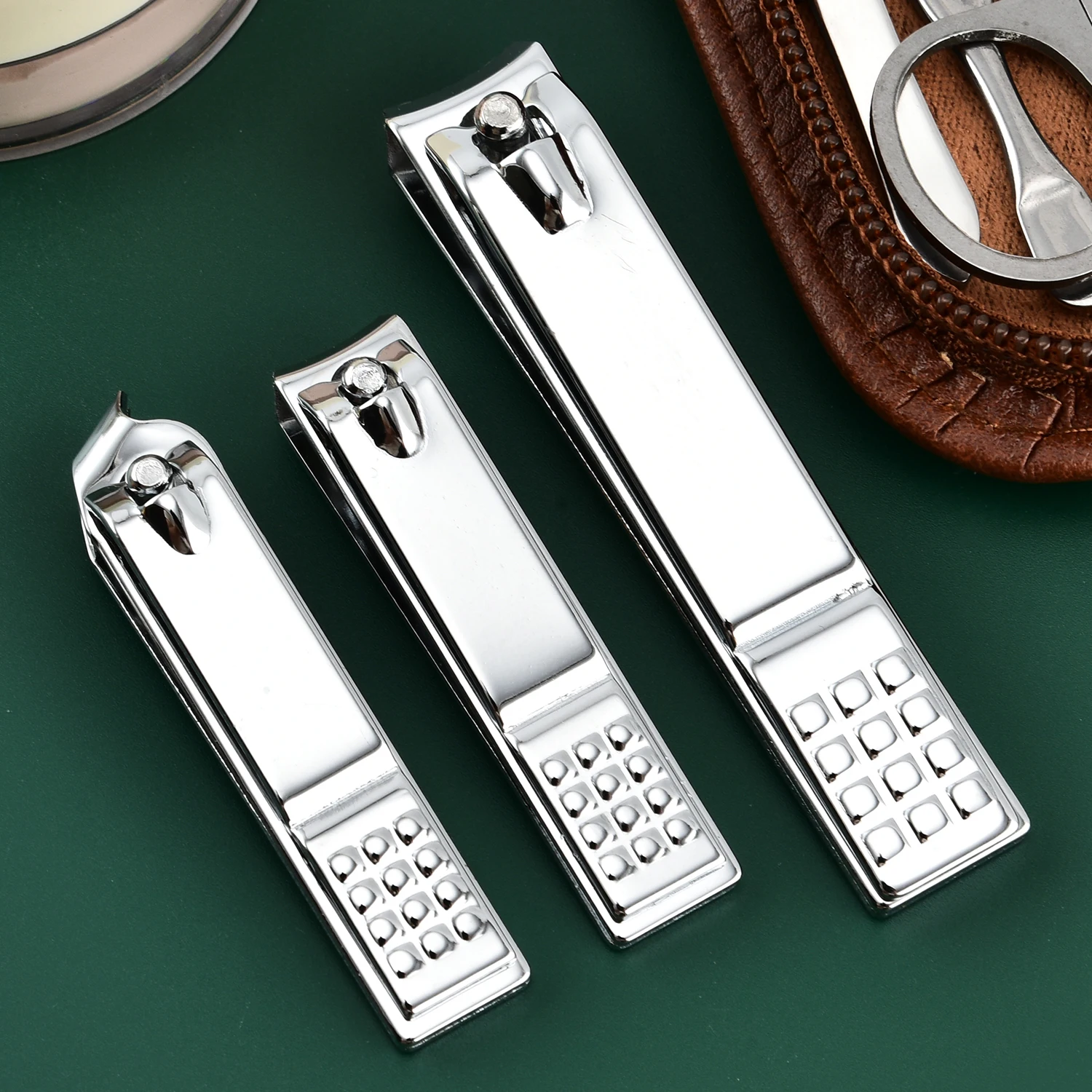 مجموعة مانيكير كاملة من الفولاذ المقاوم للصدأ ، مقصات الأظافر وأدوات العناية ، حقيبة سفر جلدية فاخرة ، Tr محمولة ، 26 ODM #3