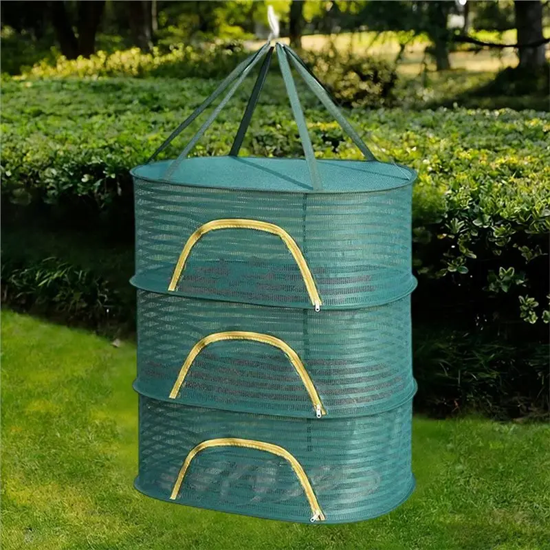 【Ship Within Foldable Drying Fishing Vegetable Fish Net Hanging Drying Rack Net 1-3 Layer Clothing Drying Storage Rack