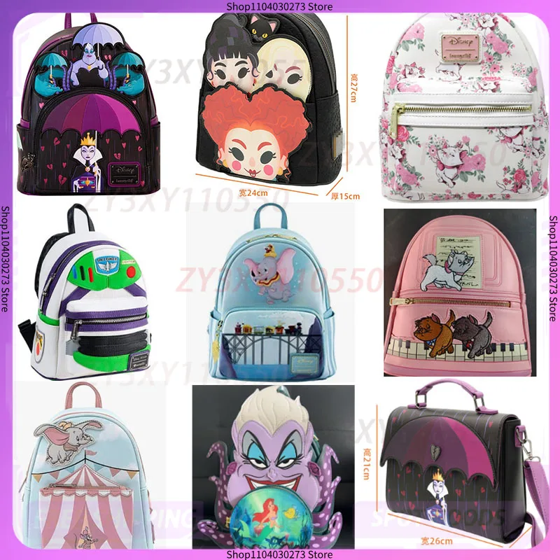 

Loungefly Disney 2025 In Stock Witch Marie Cat Mini Travel Backpack Cute Cartoon Character Lady Bag Student For Kids Gift